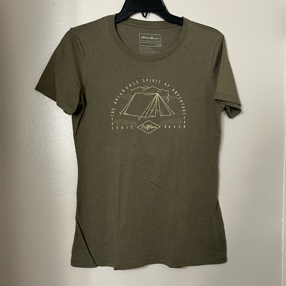 Eddie Bauer | Green Short Sleeve Shirt, “The Unattainable Spirit of Adventure”